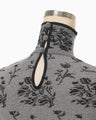 Floral Jacquard Knit Bodysuit - black