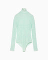 Floral Jacquard Knit Bodysuit - light green