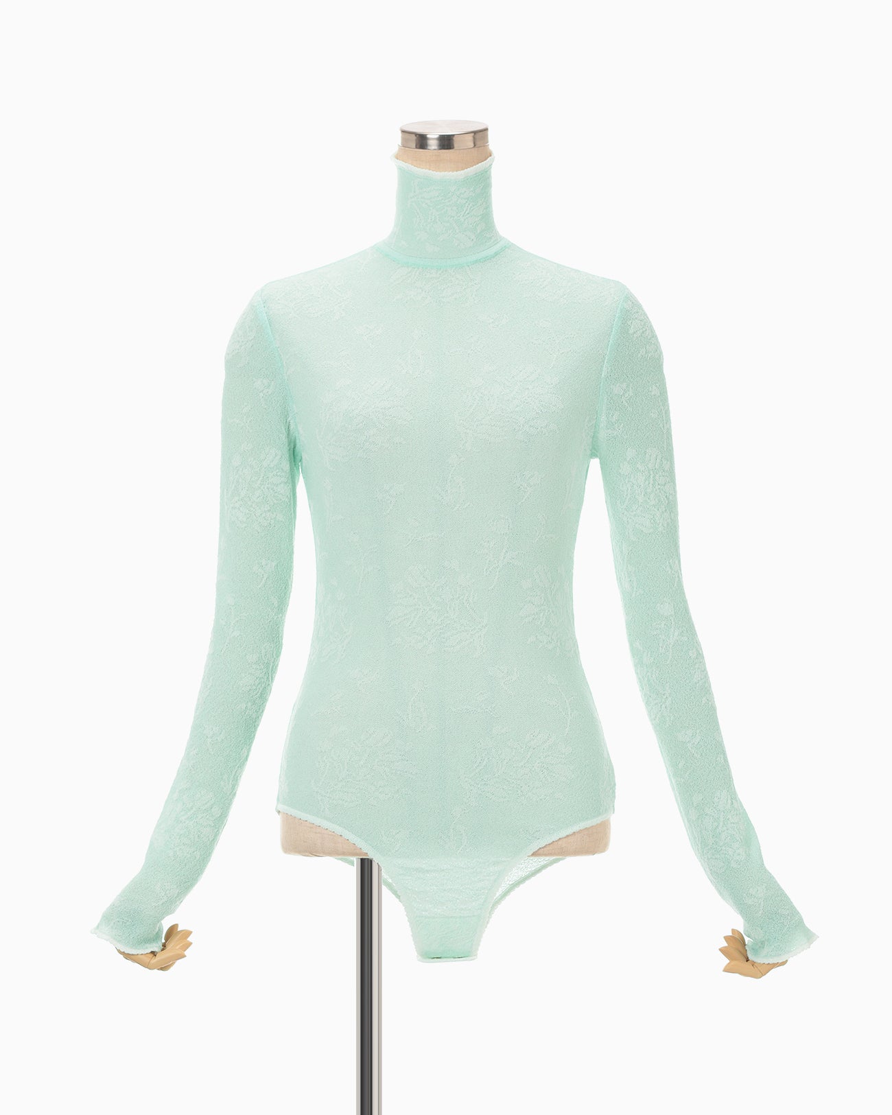 Floral Jacquard Knit Bodysuit - light green - Mame Kurogouchi