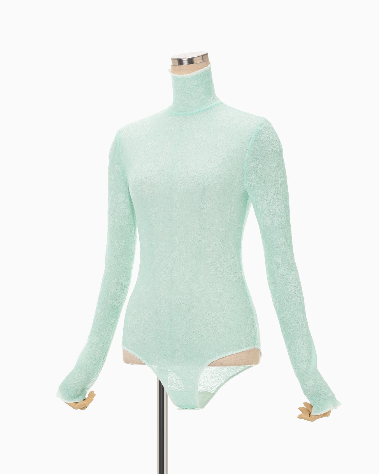 Floral Jacquard Knit Bodysuit - light green - Mame Kurogouchi