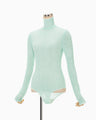 Floral Jacquard Knit Bodysuit - light green