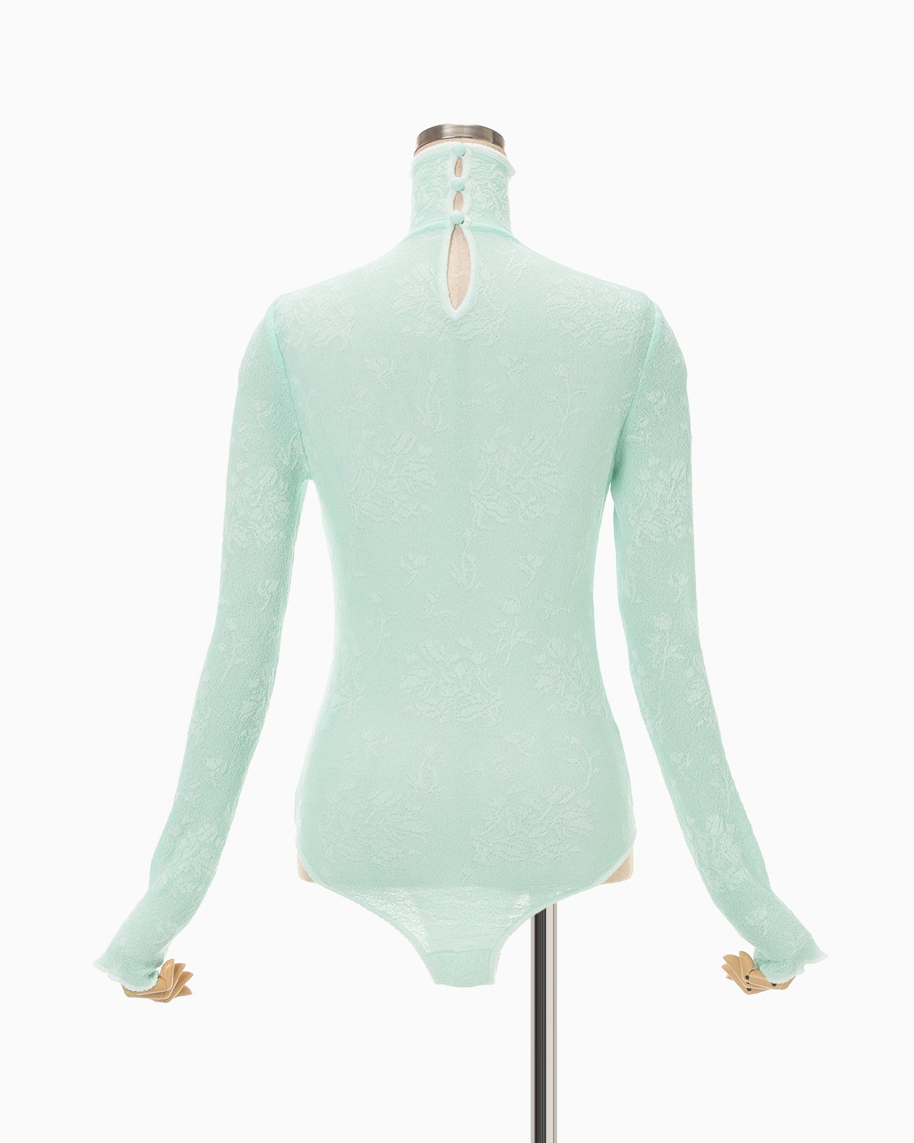 Floral Jacquard Knit Bodysuit - light green - Mame Kurogouchi