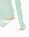 Floral Jacquard Knit Bodysuit - light green