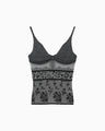 Floral Jacquard Knit Camisole Top - black