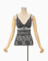 Floral Jacquard Knit Camisole Top - black