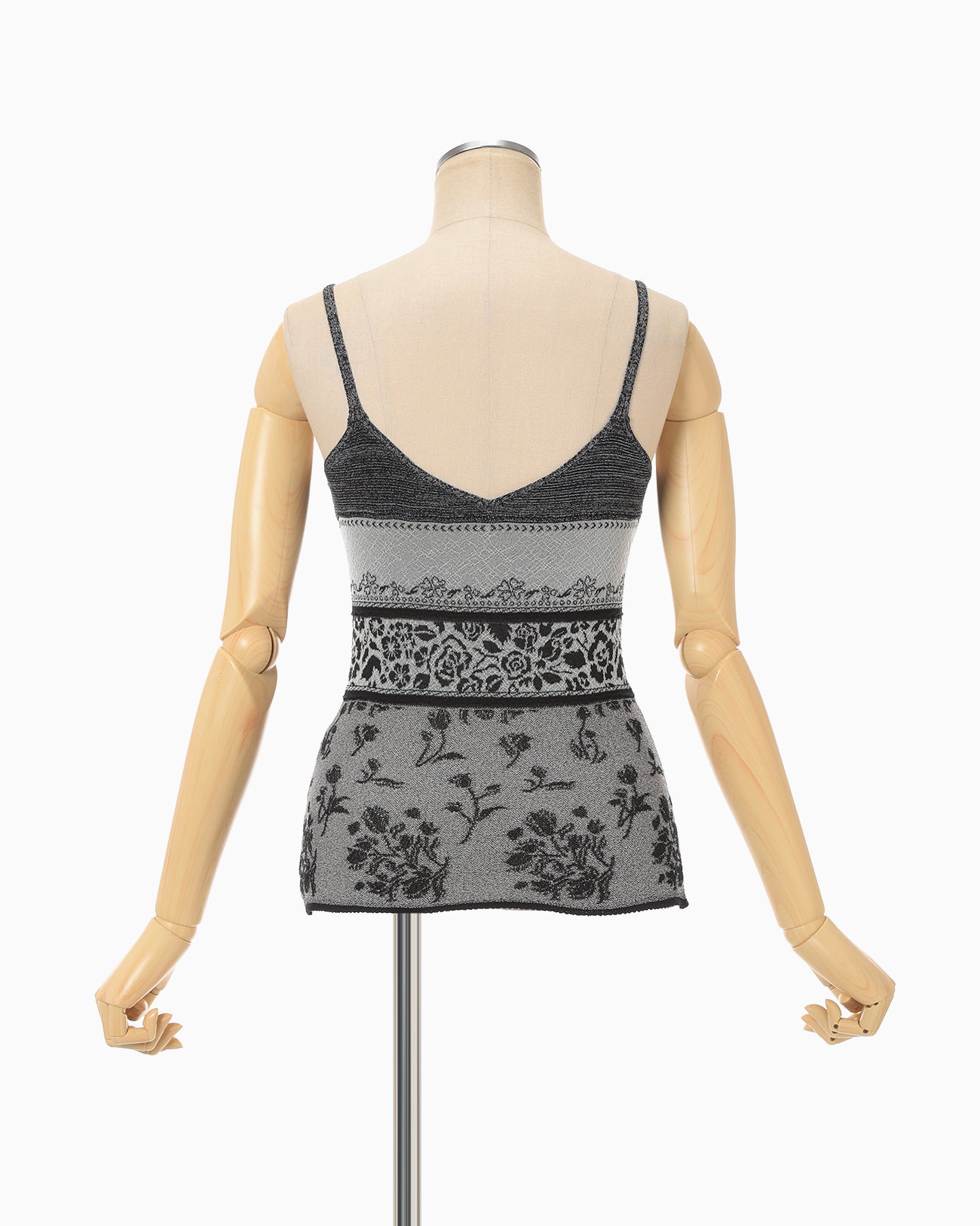 Floral Jacquard Knit Camisole Top - black - Mame Kurogouchi