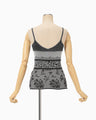 Floral Jacquard Knit Camisole Top - black
