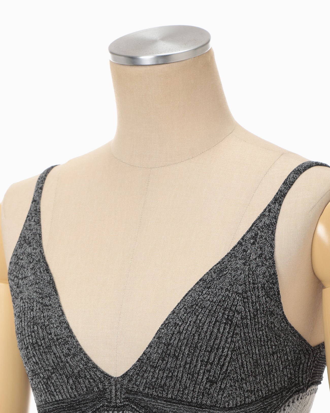 Floral Jacquard Knit Camisole Top - black - Mame Kurogouchi