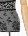 Floral Jacquard Knit Camisole Top - black