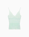 Floral Jacquard Knit Camisole Top - light green