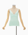 Floral Jacquard Knit Camisole Top - light green