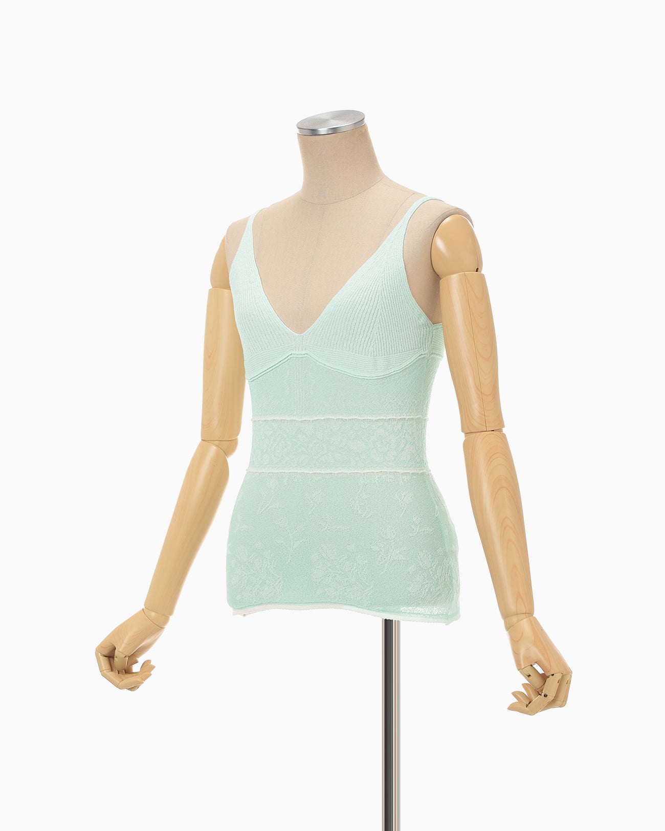 Floral Jacquard Knit Camisole Top - light green - Mame Kurogouchi