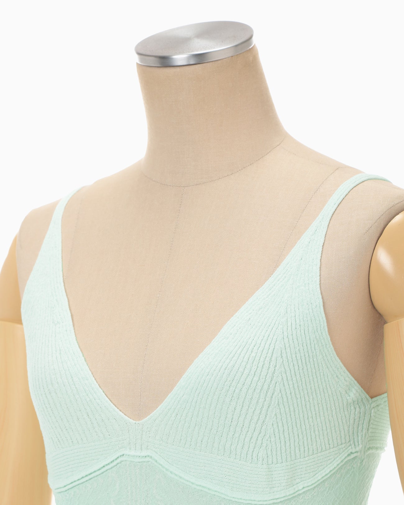 Floral Jacquard Knit Camisole Top - light green - Mame Kurogouchi