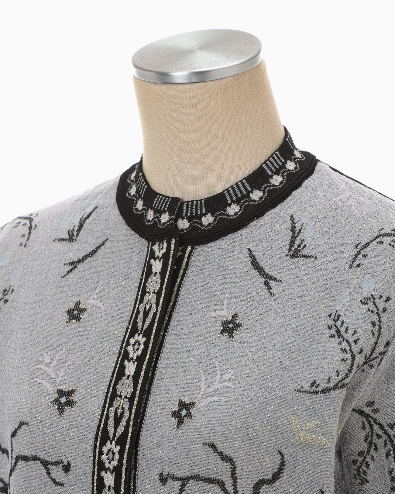 マメクロゴウチLayered Knit Jacquard Cardigan Mame Kurogouchi マメ クロゴウチ｜ Layered Jacquard Knit Cardigan