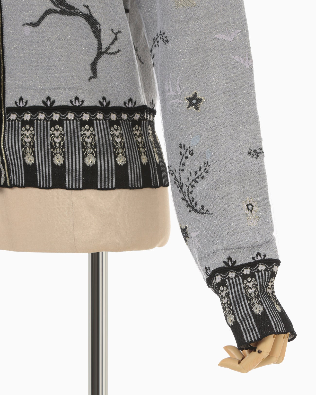 Layered Jacquard Knit Cardigan - black - Mame Kurogouchi Layered Jacquard Knit Cardigan - black - Mame Kurogouchi