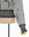 Layered Jacquard Knit Cardigan - black