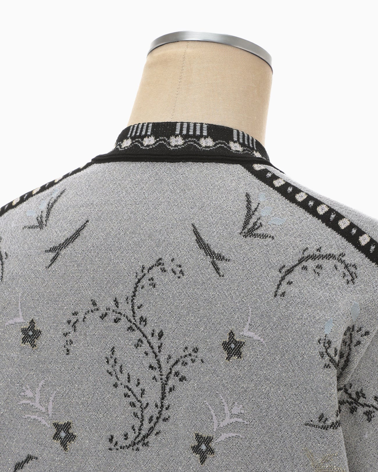 Layered Jacquard Knit Cardigan - black - Mame Kurogouchi