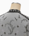 Layered Jacquard Knit Cardigan - black