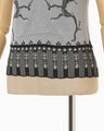 Layered Jacquard Sleeveless Knit Top - black