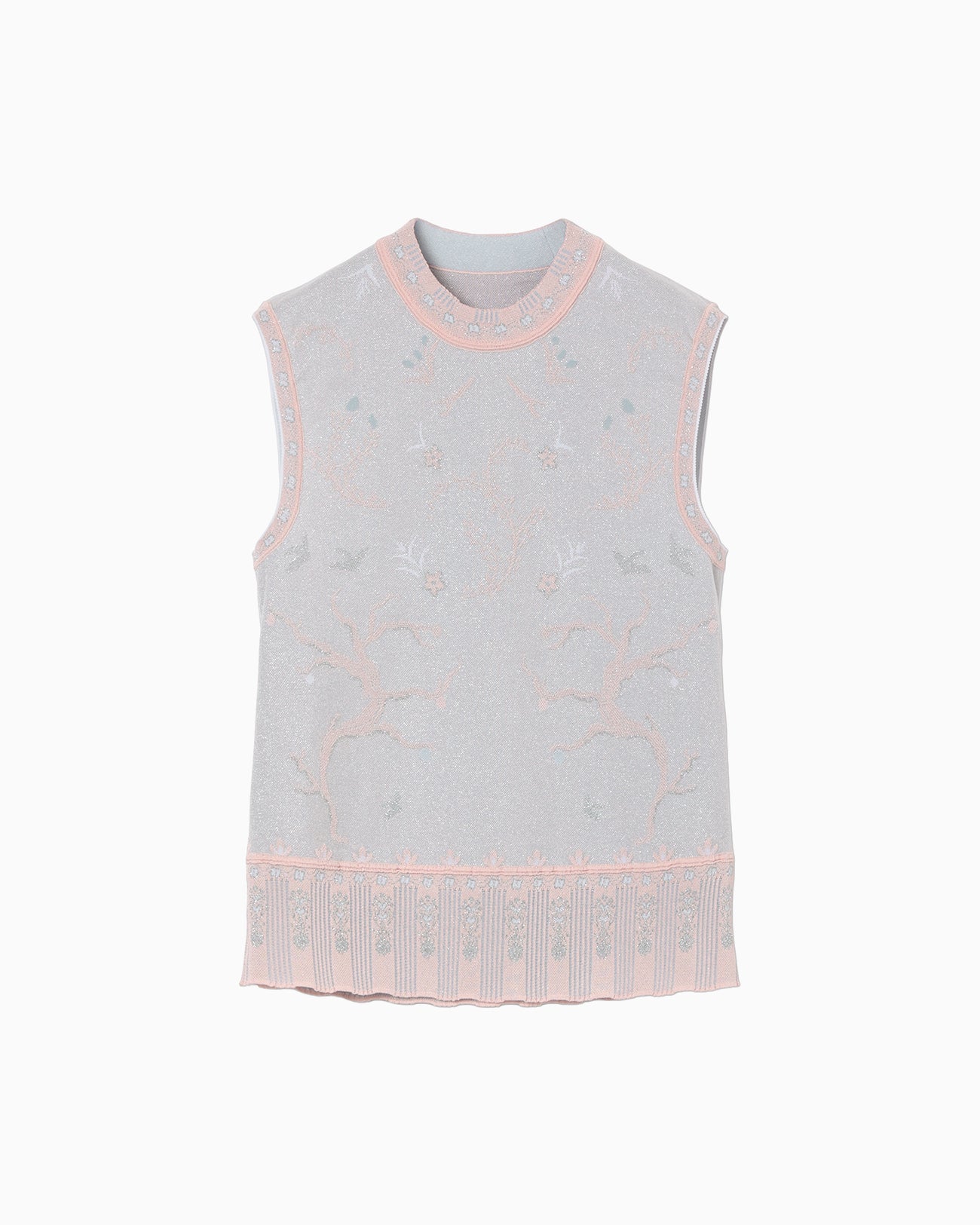 【新品】mame* SASH JAQUARD SLEEVELESS KNIT*2 Layered Jacquard Sleeveless Knit Top - black - Mame Kurogouchi