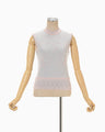 Layered Jacquard Sleeveless Knit Top - pink