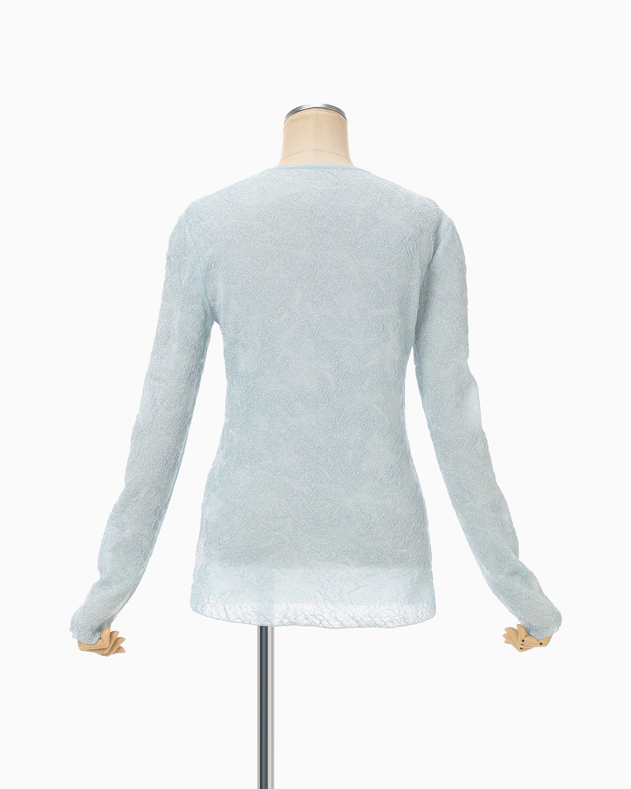 mame ニット Floral Jacquard Sheer Knit Top - blue - Mame Kurogouchi