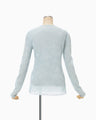 Floral Jacquard Sheer Knit Top - blue