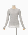 Floral Jacquard Sheer Knit Top - grey