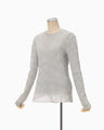Floral Jacquard Sheer Knit Top - grey