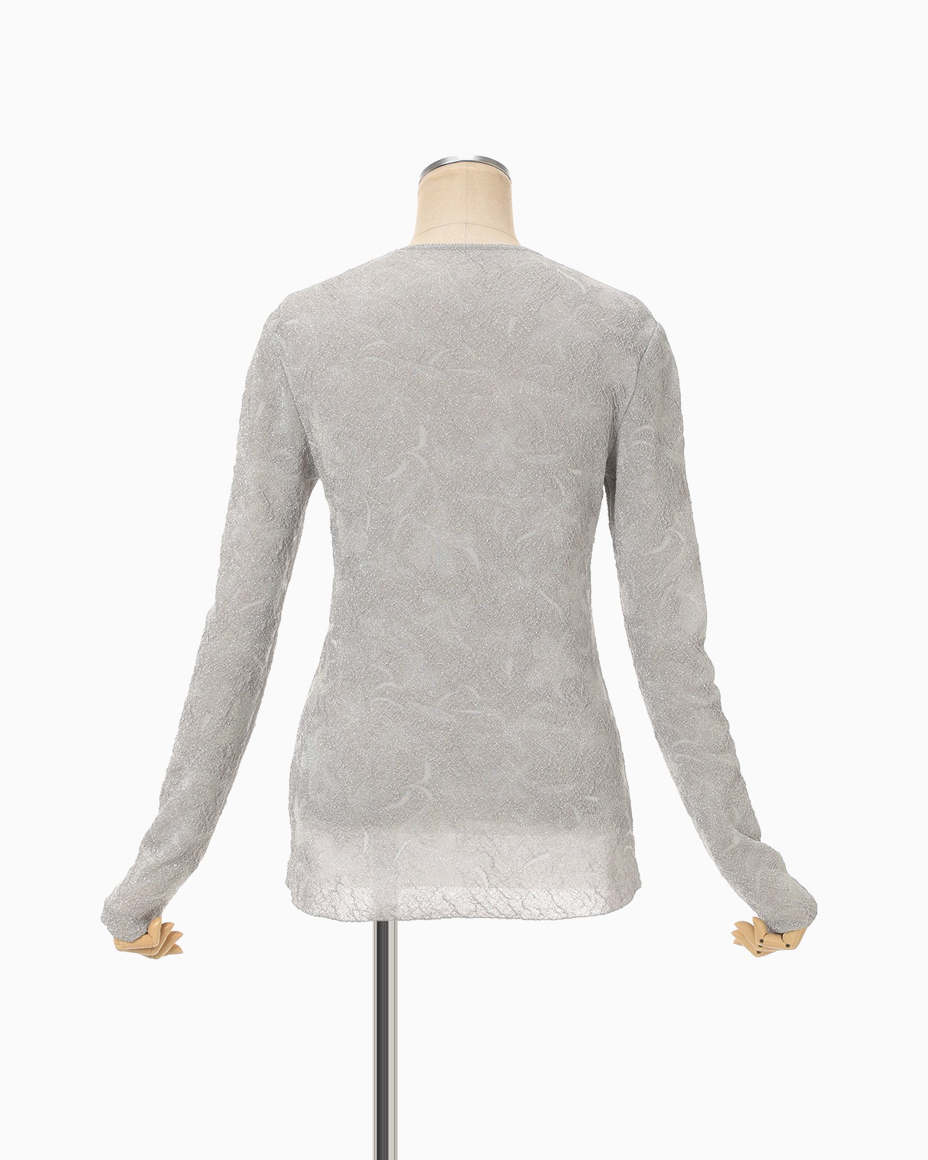 Floral Jacquard Sheer Knit Top - grey - Mame Kurogouchi
