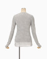 Floral Jacquard Sheer Knit Top - grey
