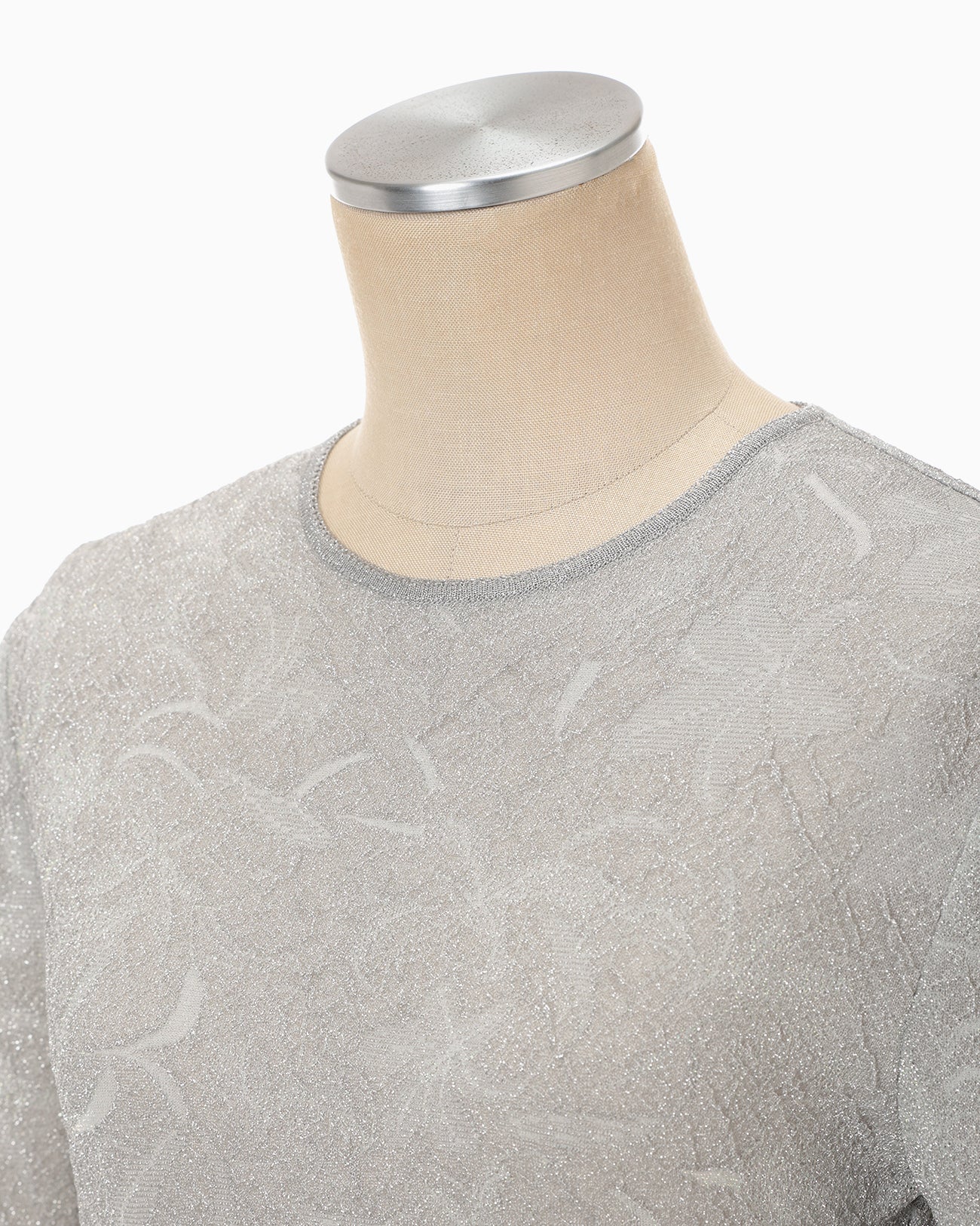 Floral Jacquard Sheer Knit Top - grey - Mame Kurogouchi