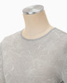 Floral Jacquard Sheer Knit Top - grey