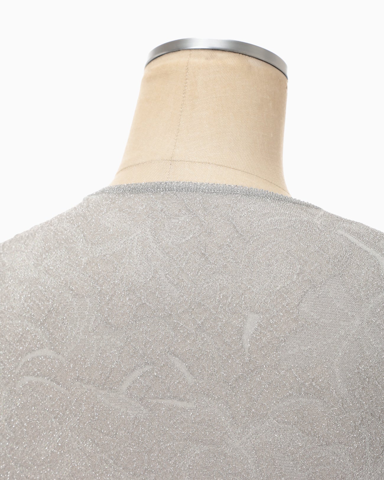 Floral Jacquard Sheer Knit Top - grey - Mame Kurogouchi