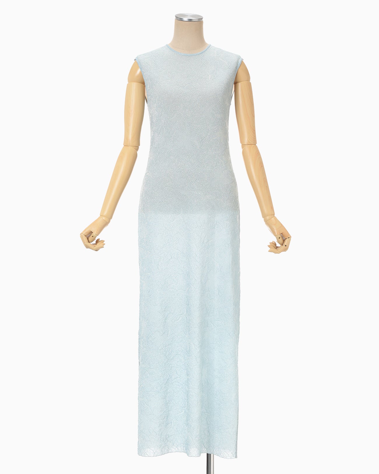 Floral Jacquard Sheer Knit Dress - blue - Mame Kurogouchi
