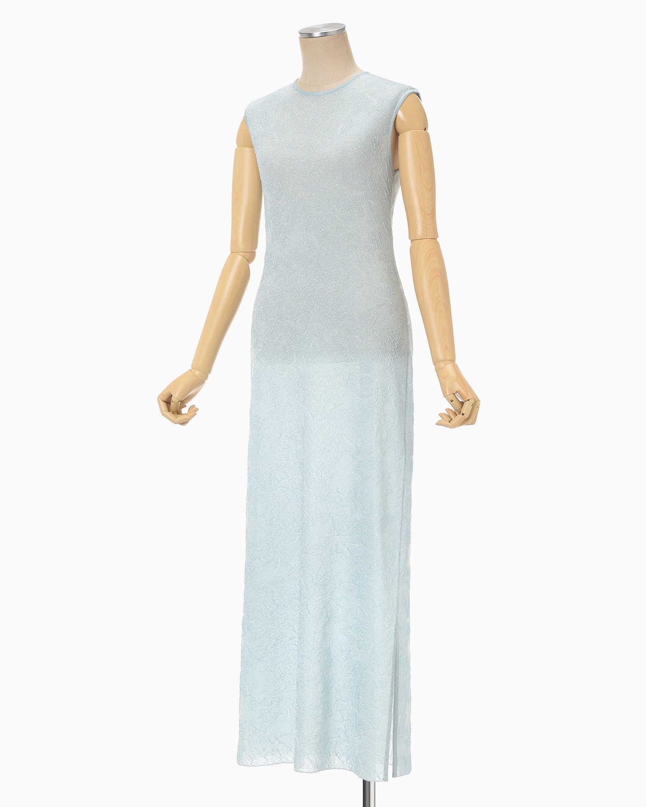 Floral Jacquard Sheer Knit Dress - blue - Mame Kurogouchi