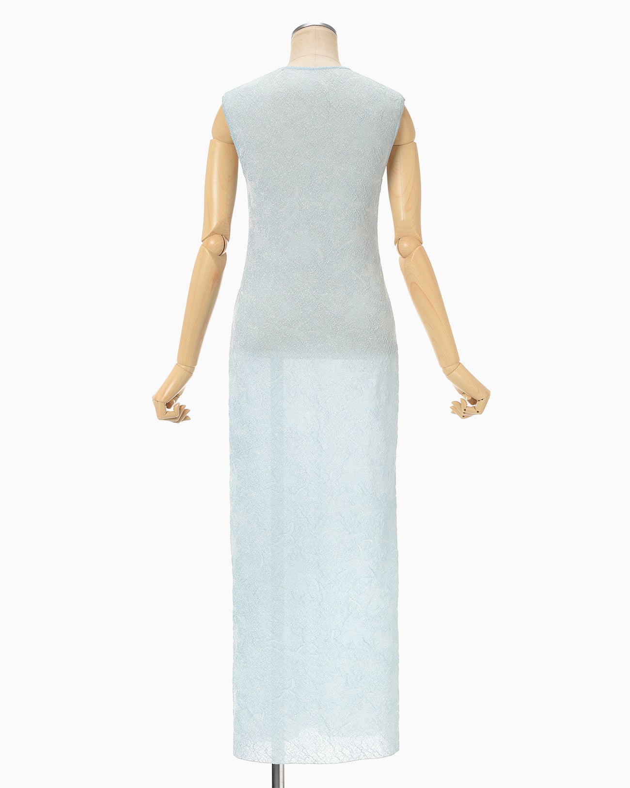 Floral Jacquard Sheer Knit Dress - blue - Mame Kurogouchi