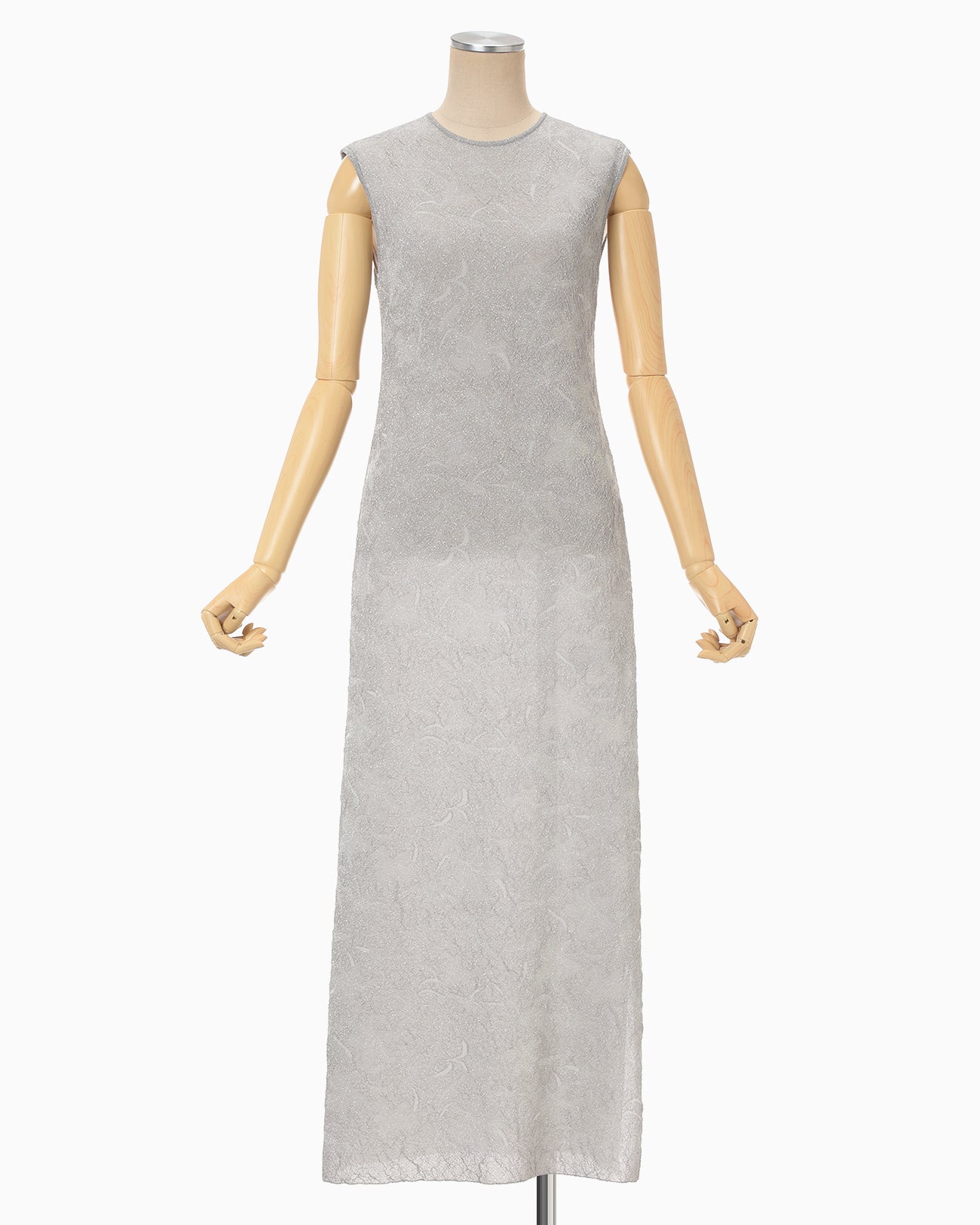 Floral Jacquard Sheer Knit Dress - grey - Mame Kurogouchi