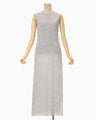 Floral Jacquard Sheer Knit Dress - grey