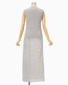 Floral Jacquard Sheer Knit Dress - grey