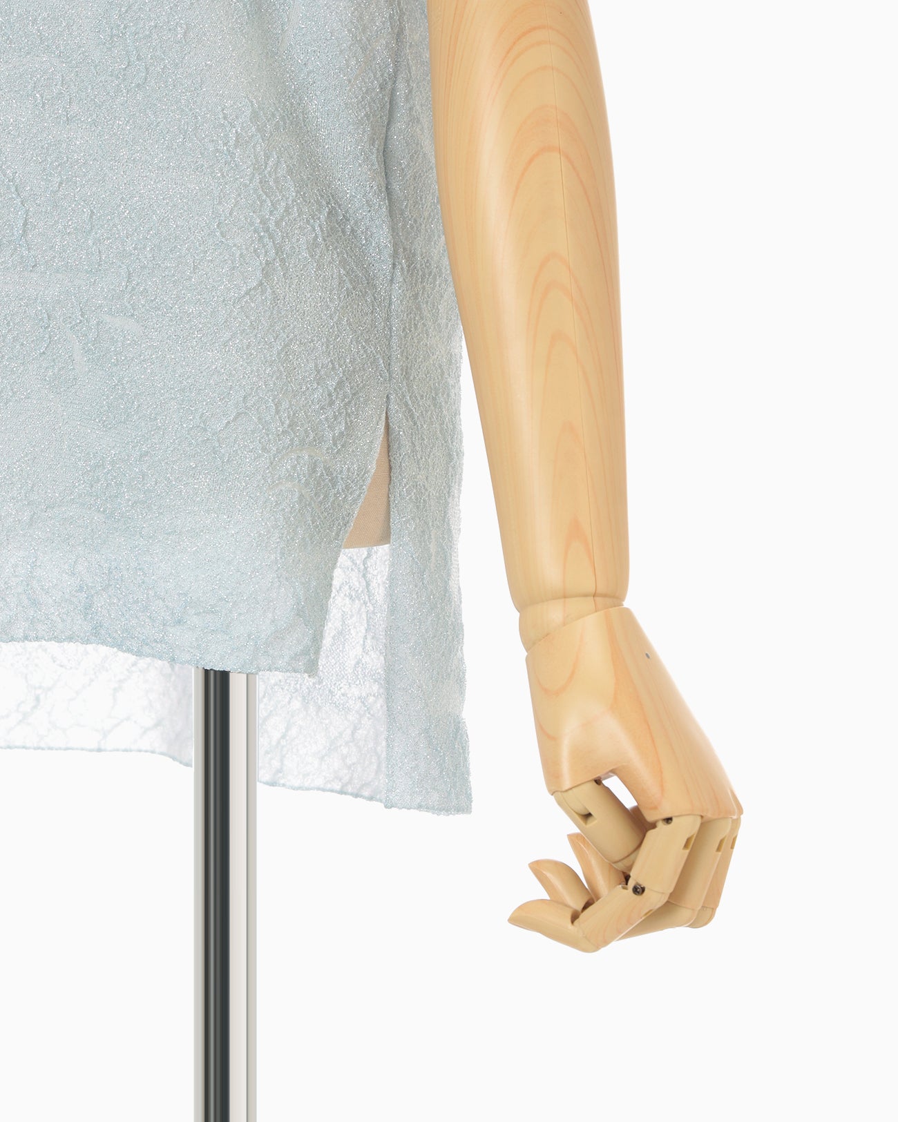 Floral Jacquard Sheer Short Sleeve Knit Top - blue - Mame Kurogouchi