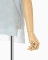 Floral Jacquard Sheer Short Sleeve Knit Top - blue
