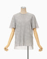 Floral Jacquard Sheer Short Sleeve Knit Top - grey