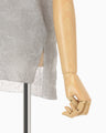 Floral Jacquard Sheer Short Sleeve Knit Top - grey