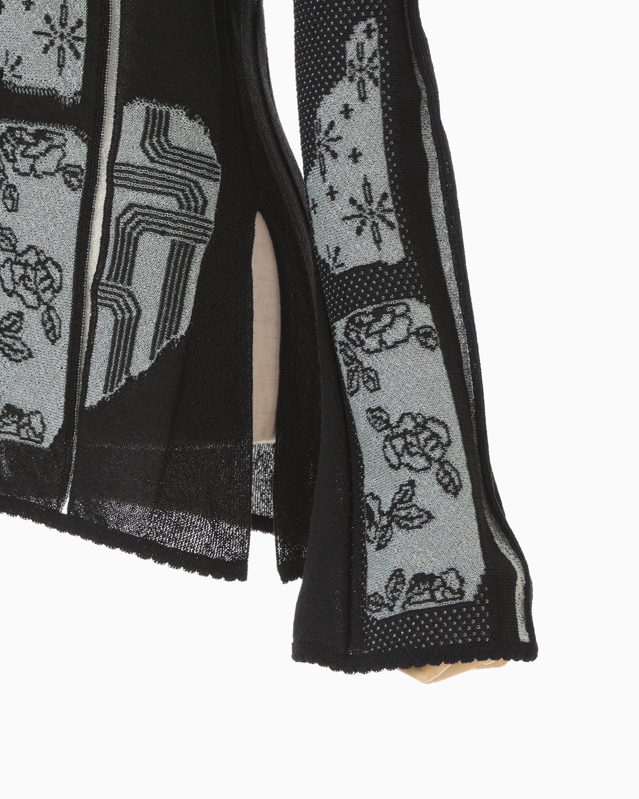 Multi-Pattern Knit Cardigan - black - Mame Kurogouchi