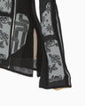 Multi-Pattern Knit Cardigan - black