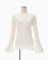 Multi-Pattern Knit Cardigan - white
