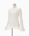 Multi-Pattern Knit Cardigan - white