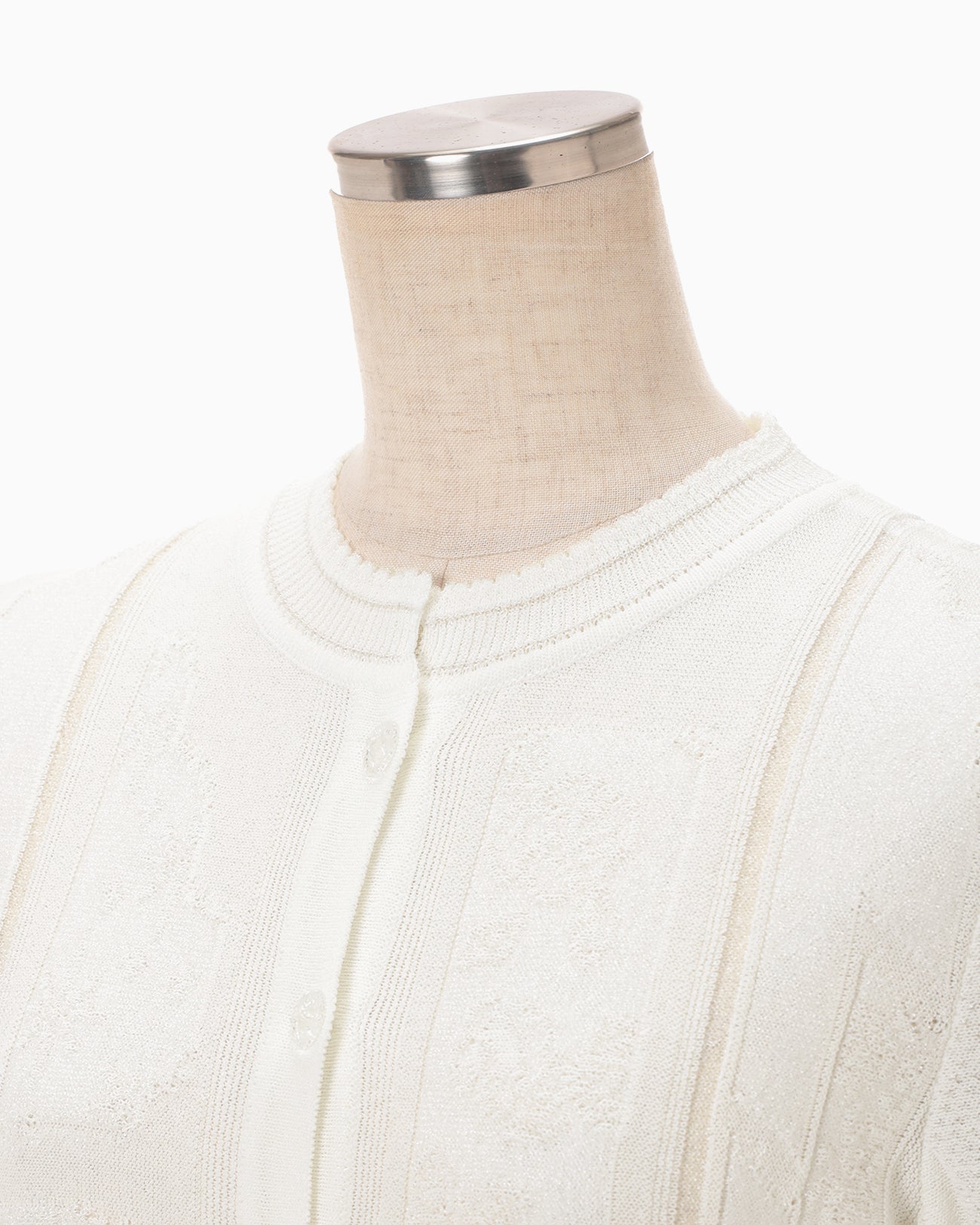 Multi-Pattern Knit Cardigan - white - Mame Kurogouchi
