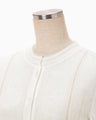 Multi-Pattern Knit Cardigan - white